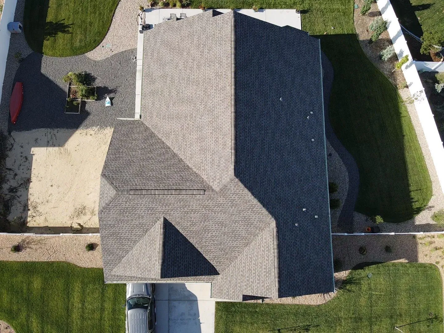 Shingle roof from above